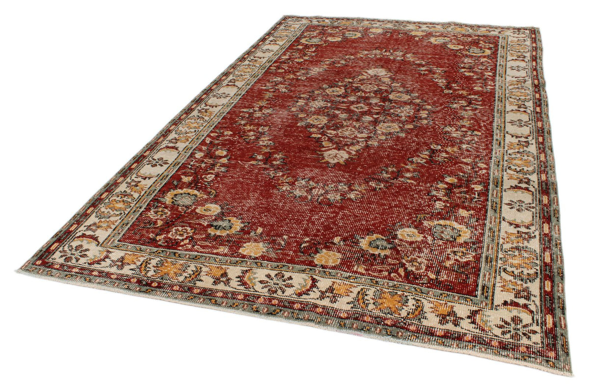 6x10 Dark Rust and Multicolor Modern Contemporary Rug