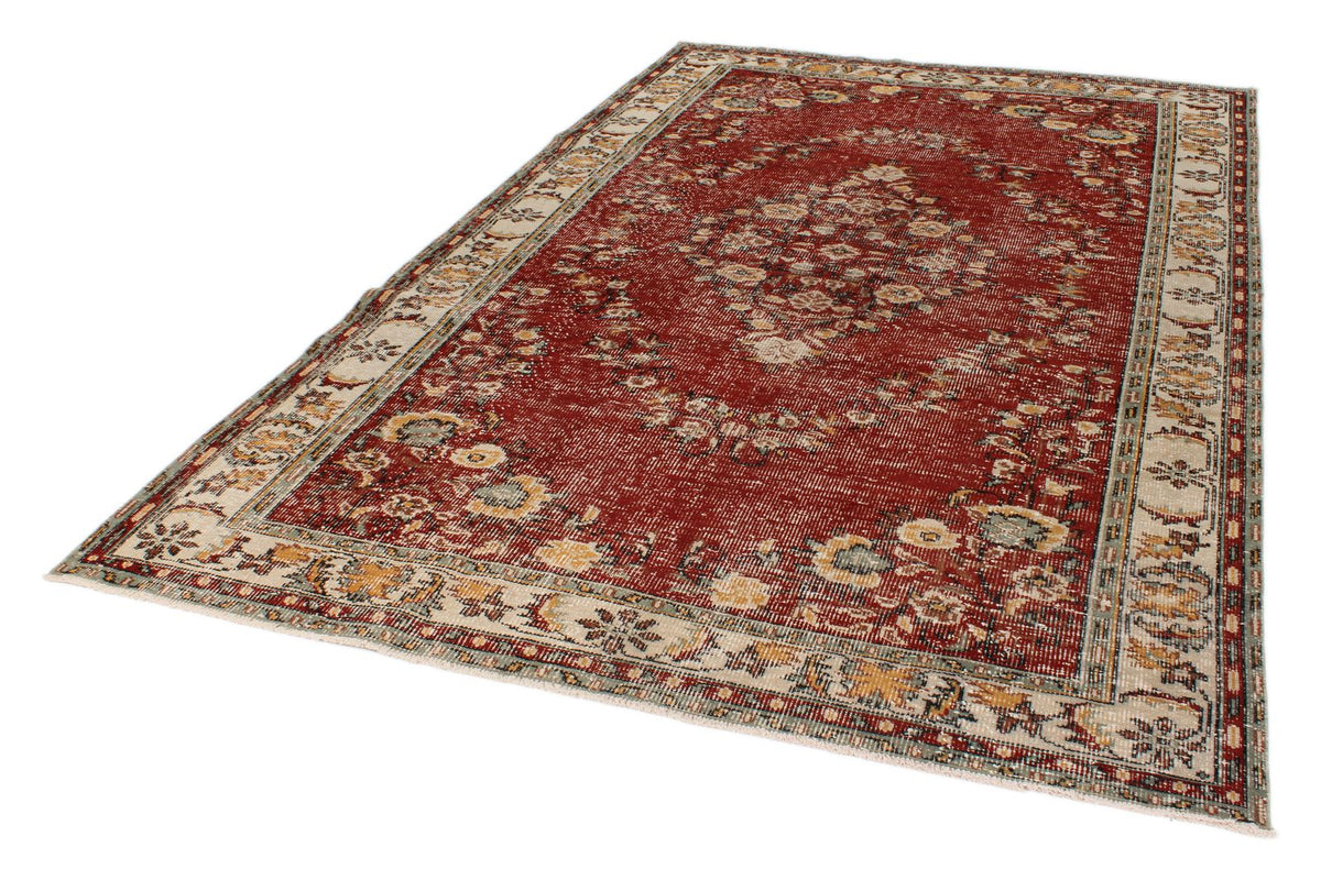 6x10 Dark Rust and Multicolor Modern Contemporary Rug