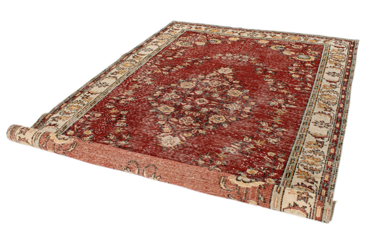 6x10 Dark Rust and Multicolor Modern Contemporary Rug