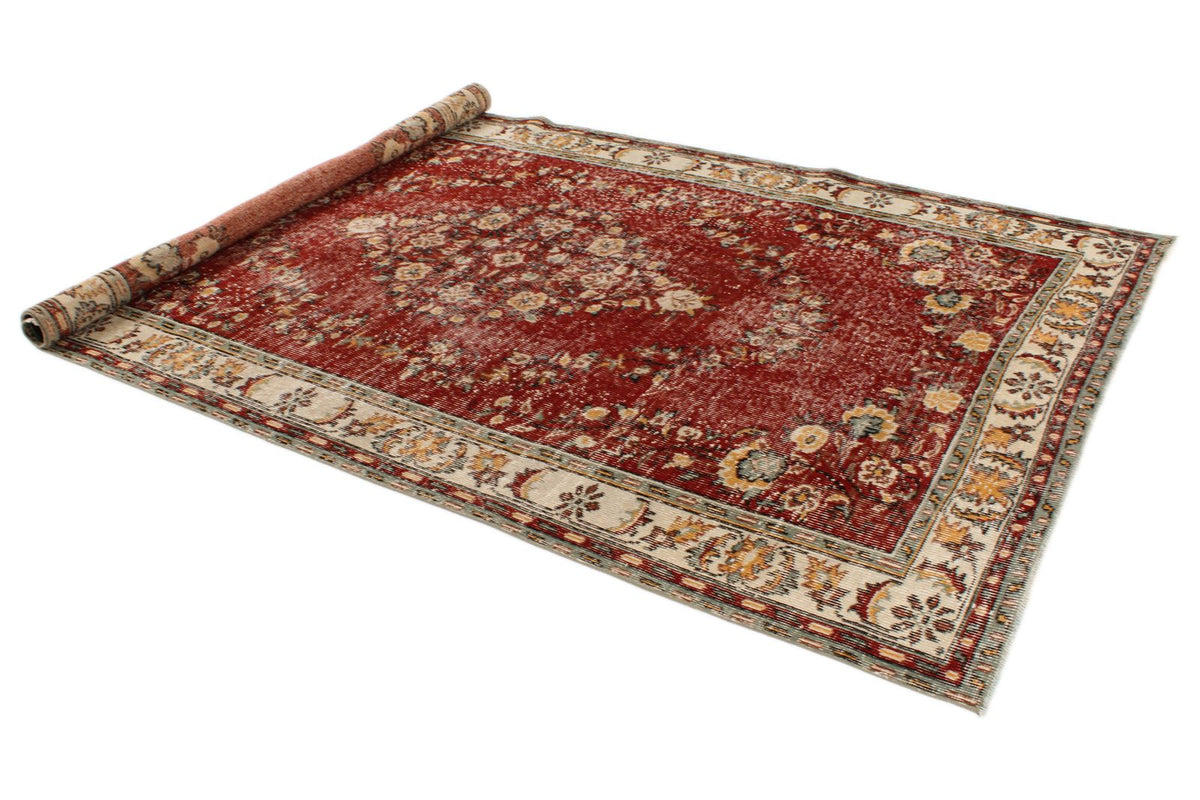 6x10 Dark Rust and Multicolor Modern Contemporary Rug