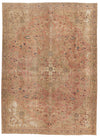 7x10 Light Peach and Light Brown Modern Contemporary Rug