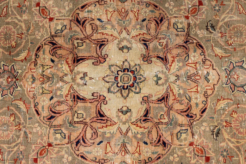 7x10 Light Peach and Light Brown Modern Contemporary Rug