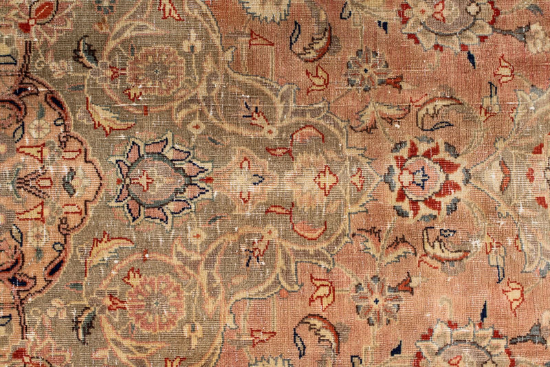 7x10 Light Peach and Light Brown Modern Contemporary Rug