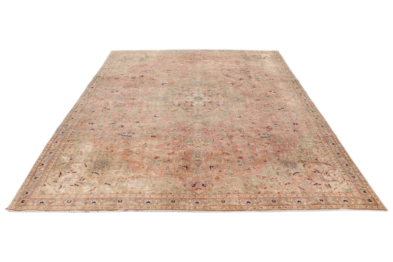 7x10 Light Peach and Light Brown Modern Contemporary Rug