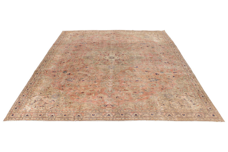 7x10 Light Peach and Light Brown Modern Contemporary Rug