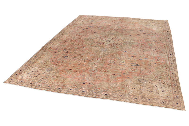 7x10 Light Peach and Light Brown Modern Contemporary Rug