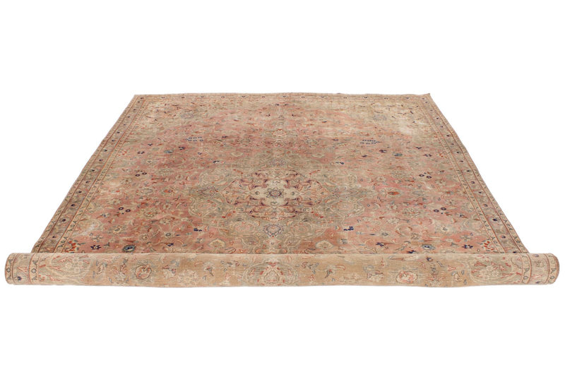 7x10 Light Peach and Light Brown Modern Contemporary Rug
