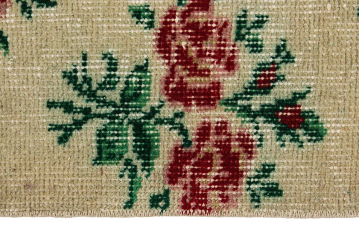 7x10 Ivory and Multicolor Turkish Anatolian Rug