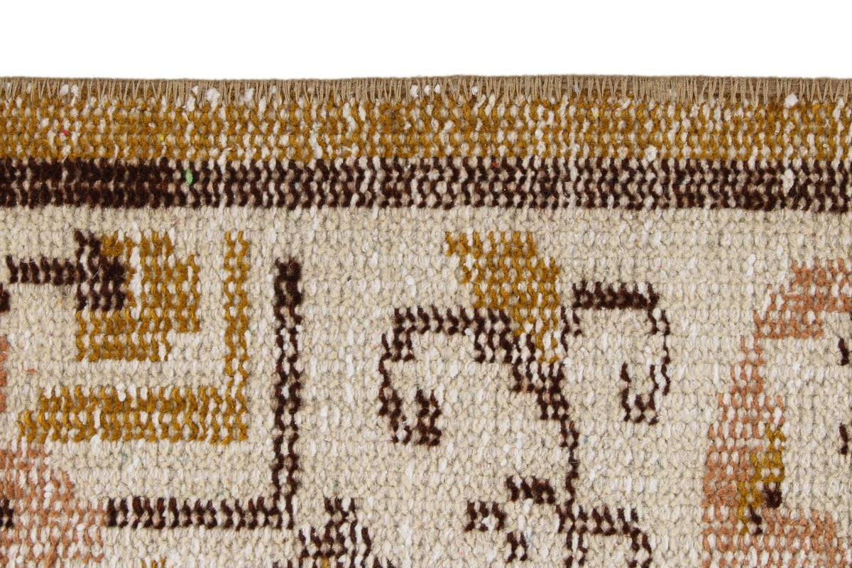 7x10 Turquoıse and Ivory Turkish Anatolian Rug
