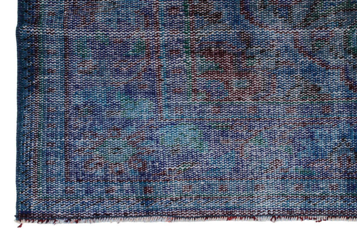 6x10 Dark Red and Navy Turkish Anatolian Rug