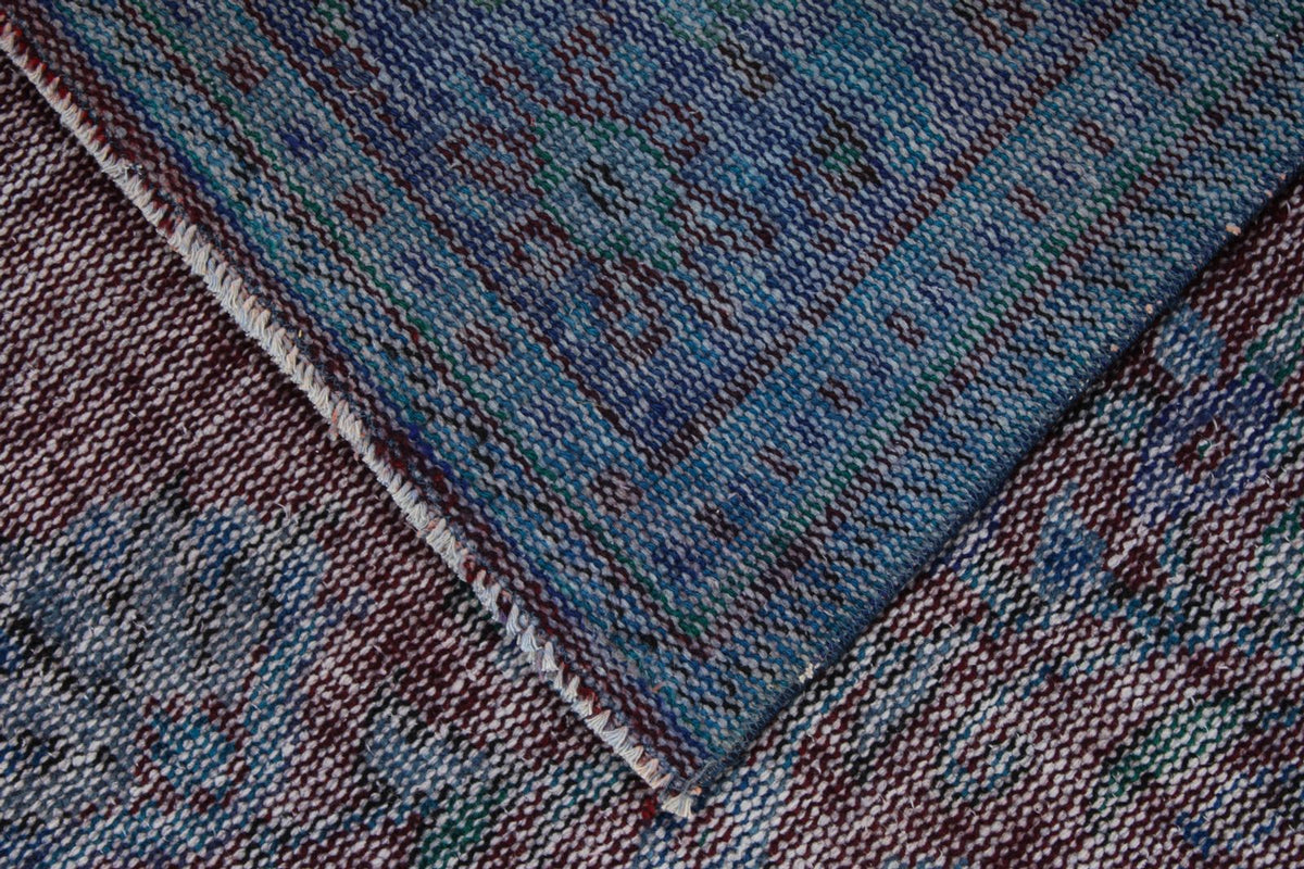 6x10 Dark Red and Navy Turkish Anatolian Rug