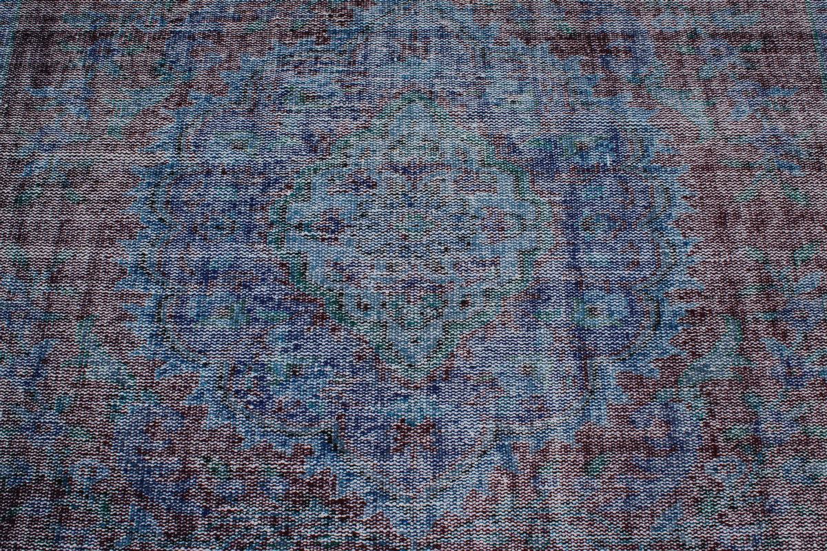 6x10 Dark Red and Navy Turkish Anatolian Rug