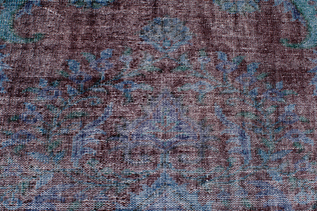6x10 Dark Red and Navy Turkish Anatolian Rug