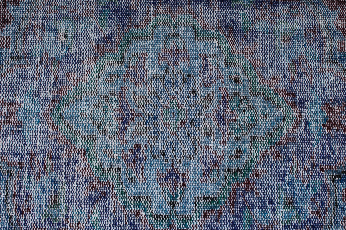 6x10 Dark Red and Navy Turkish Anatolian Rug