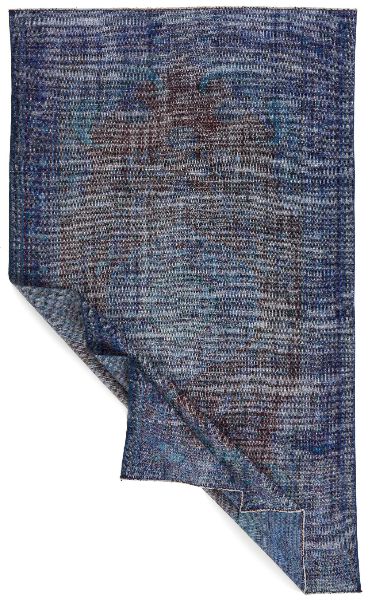 6x10 Dark Red and Navy Turkish Anatolian Rug