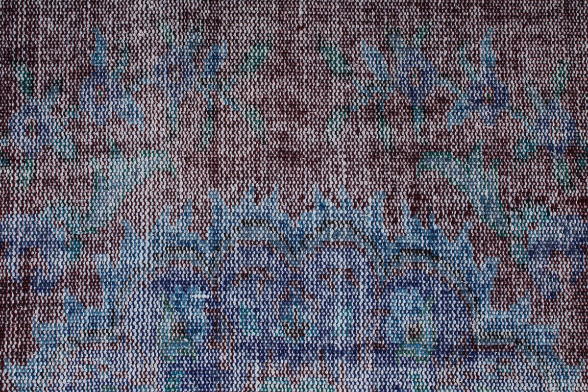 6x10 Dark Red and Navy Turkish Anatolian Rug