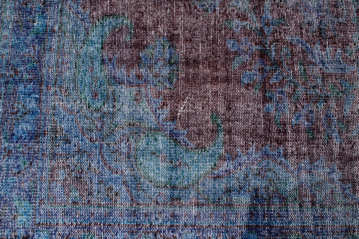 6x10 Dark Red and Navy Turkish Anatolian Rug
