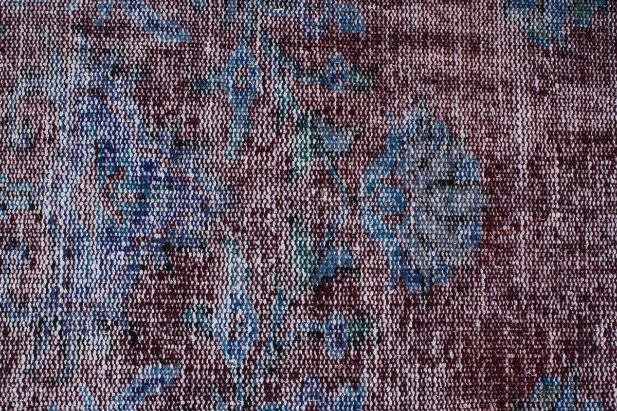 6x10 Dark Red and Navy Turkish Anatolian Rug