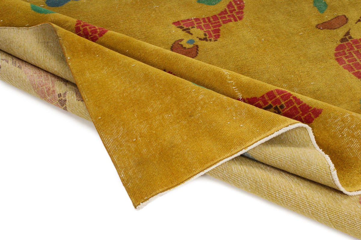 7x10 Mustard and Multicolor Turkish Anatolian Rug