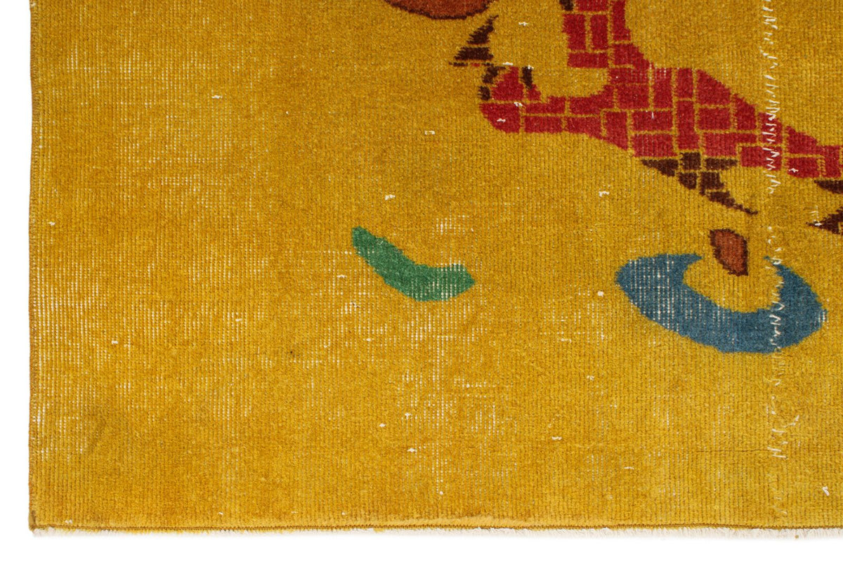 7x10 Mustard and Multicolor Turkish Anatolian Rug