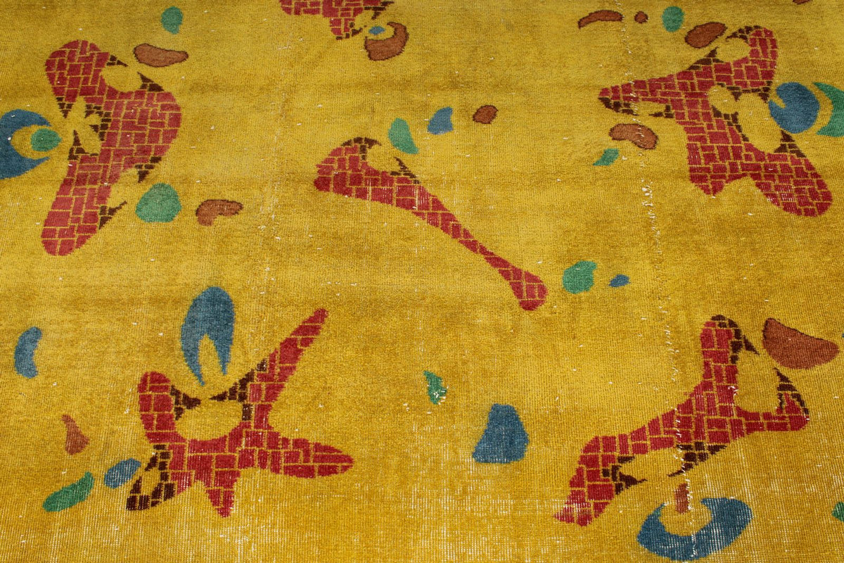 7x10 Mustard and Multicolor Turkish Anatolian Rug