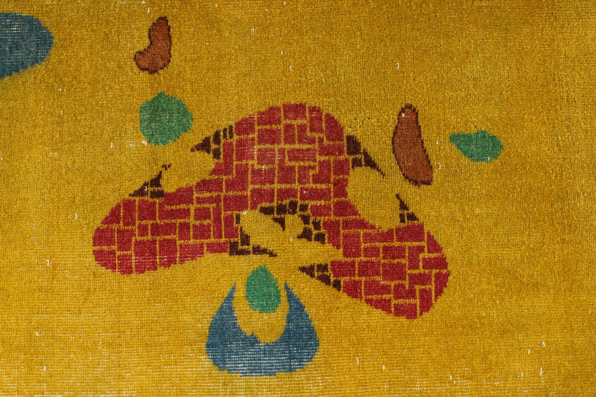 7x10 Mustard and Multicolor Turkish Anatolian Rug