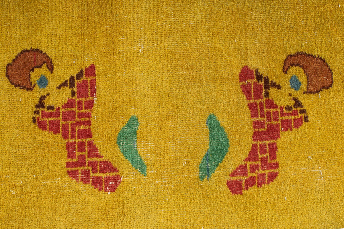 7x10 Mustard and Multicolor Turkish Anatolian Rug