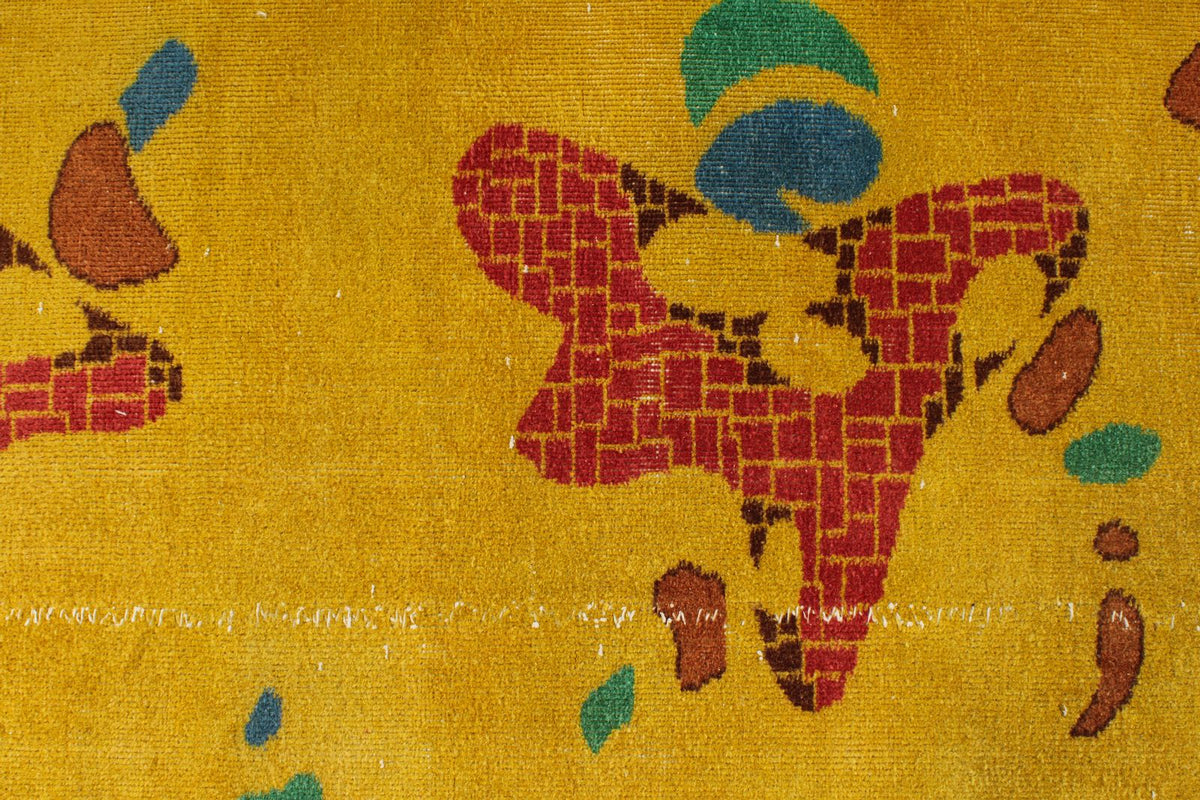 7x10 Mustard and Multicolor Turkish Anatolian Rug