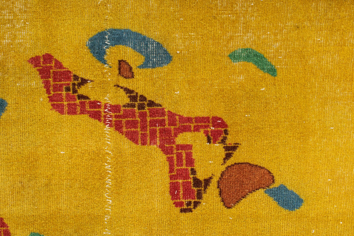 7x10 Mustard and Multicolor Turkish Anatolian Rug