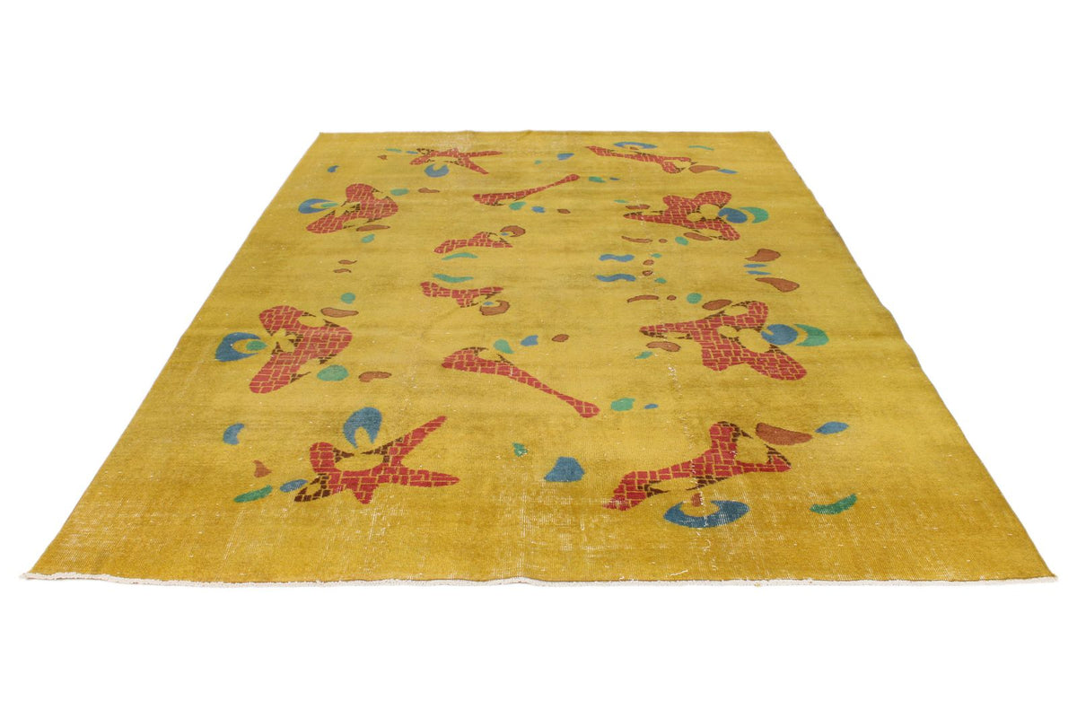 7x10 Mustard and Multicolor Turkish Anatolian Rug