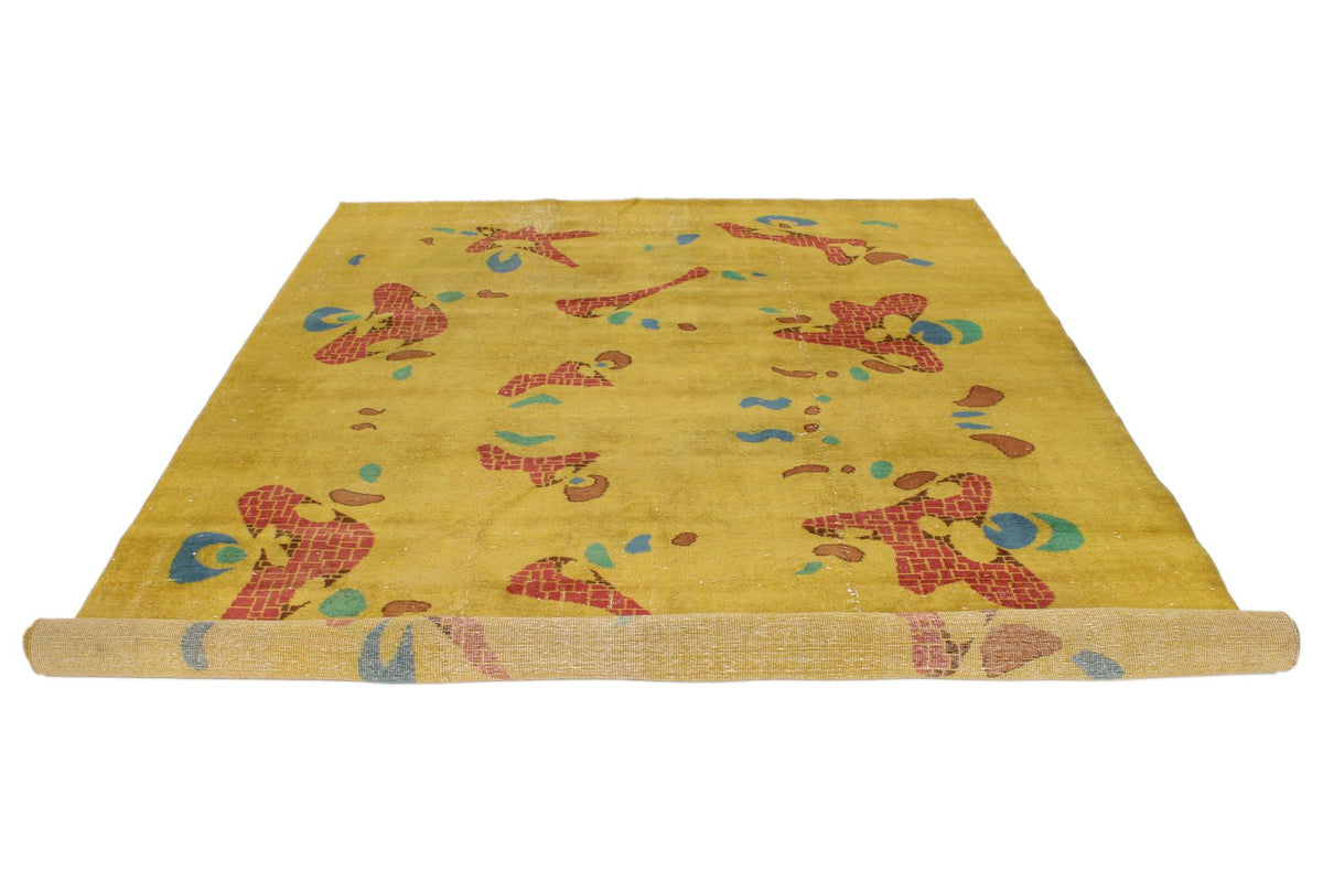 7x10 Mustard and Multicolor Turkish Anatolian Rug