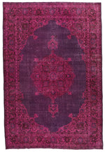 7x10 Magenta and Purple Kazak Tribal Rug