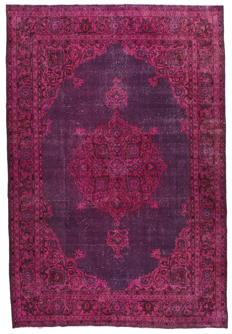 7x10 Magenta and Purple Kazak Tribal Rug