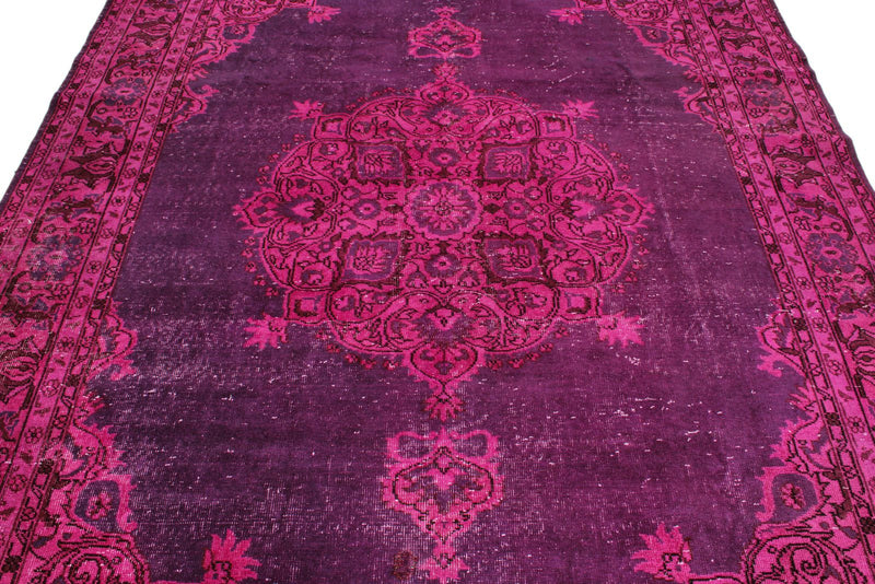 7x10 Magenta and Purple Kazak Tribal Rug