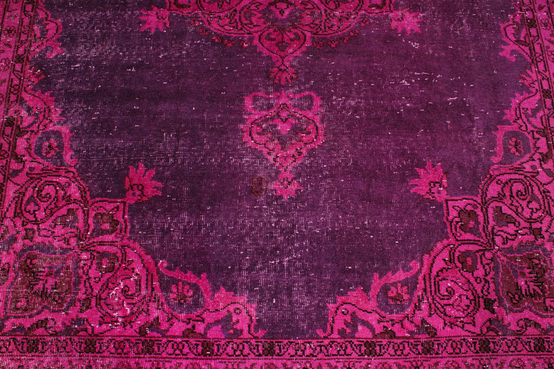 7x10 Magenta and Purple Kazak Tribal Rug