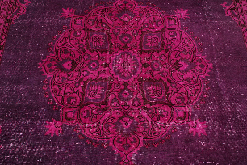 7x10 Magenta and Purple Kazak Tribal Rug