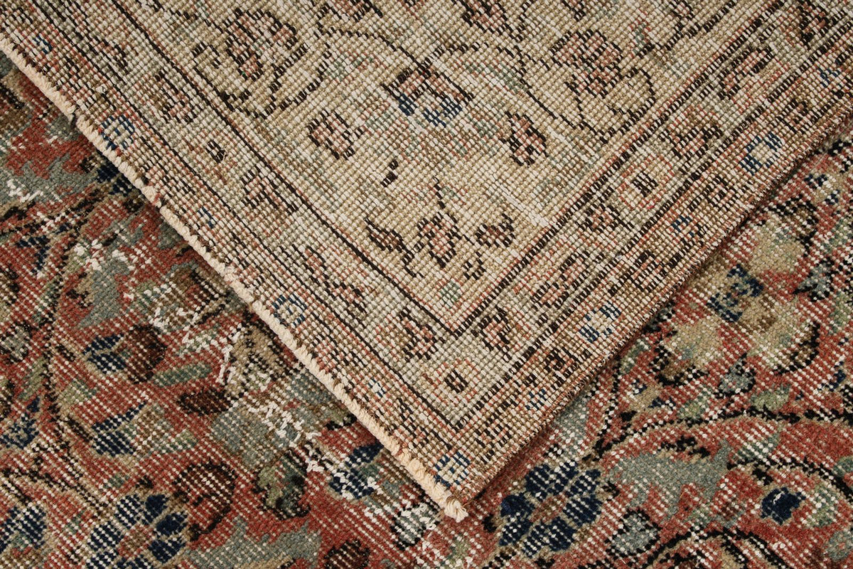 7x10 Rust and Ivory Turkish Anatolian Rug