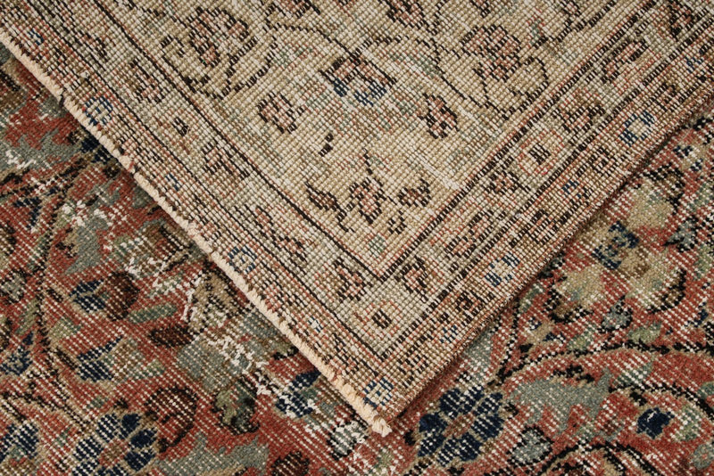 7x10 Rust and Ivory Turkish Anatolian Rug
