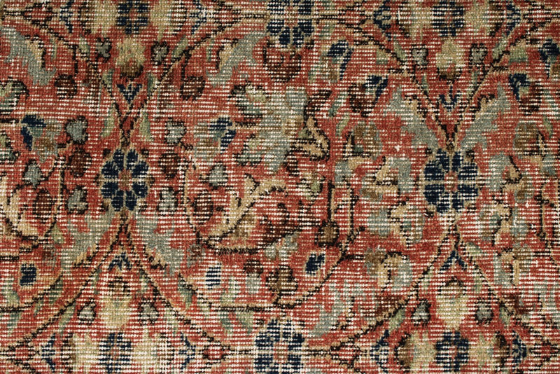 7x10 Rust and Ivory Turkish Anatolian Rug