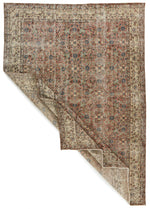 7x10 Rust and Ivory Turkish Anatolian Rug