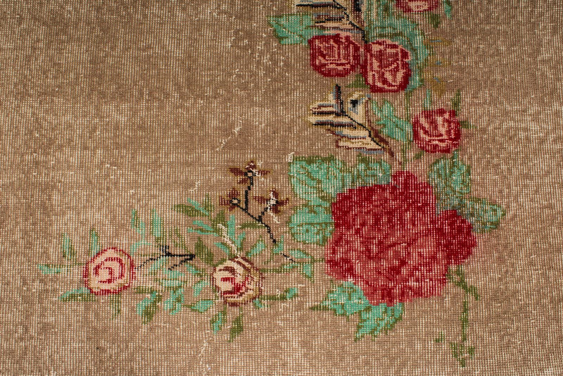 6x10 Light Brown and Red Turkish Anatolian Rug