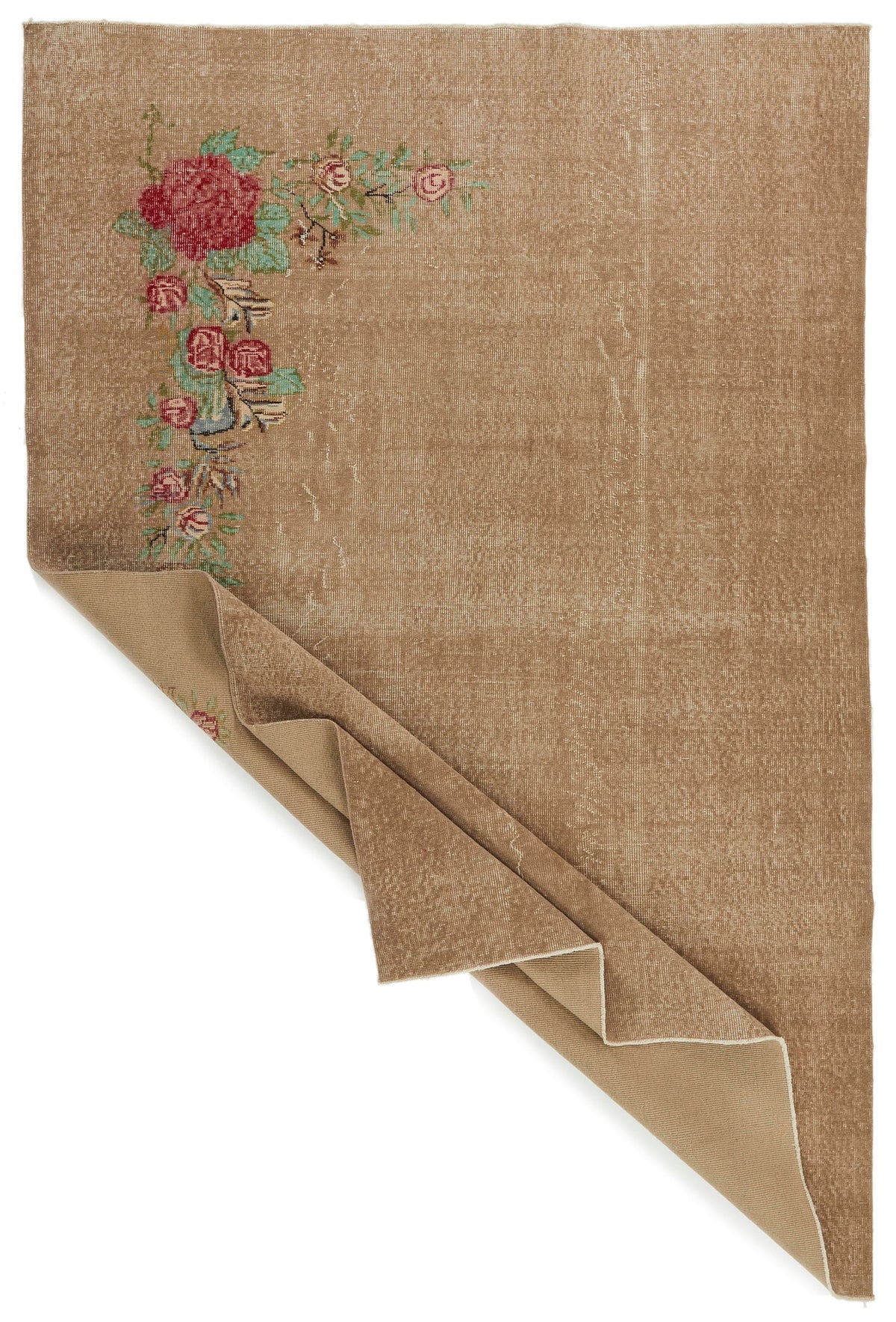 6x10 Light Brown and Red Turkish Anatolian Rug