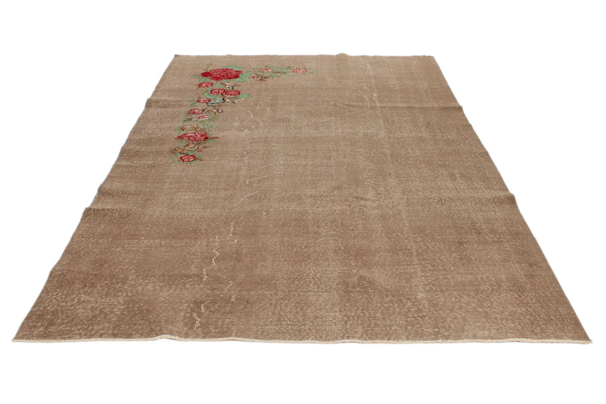 6x10 Light Brown and Red Turkish Anatolian Rug