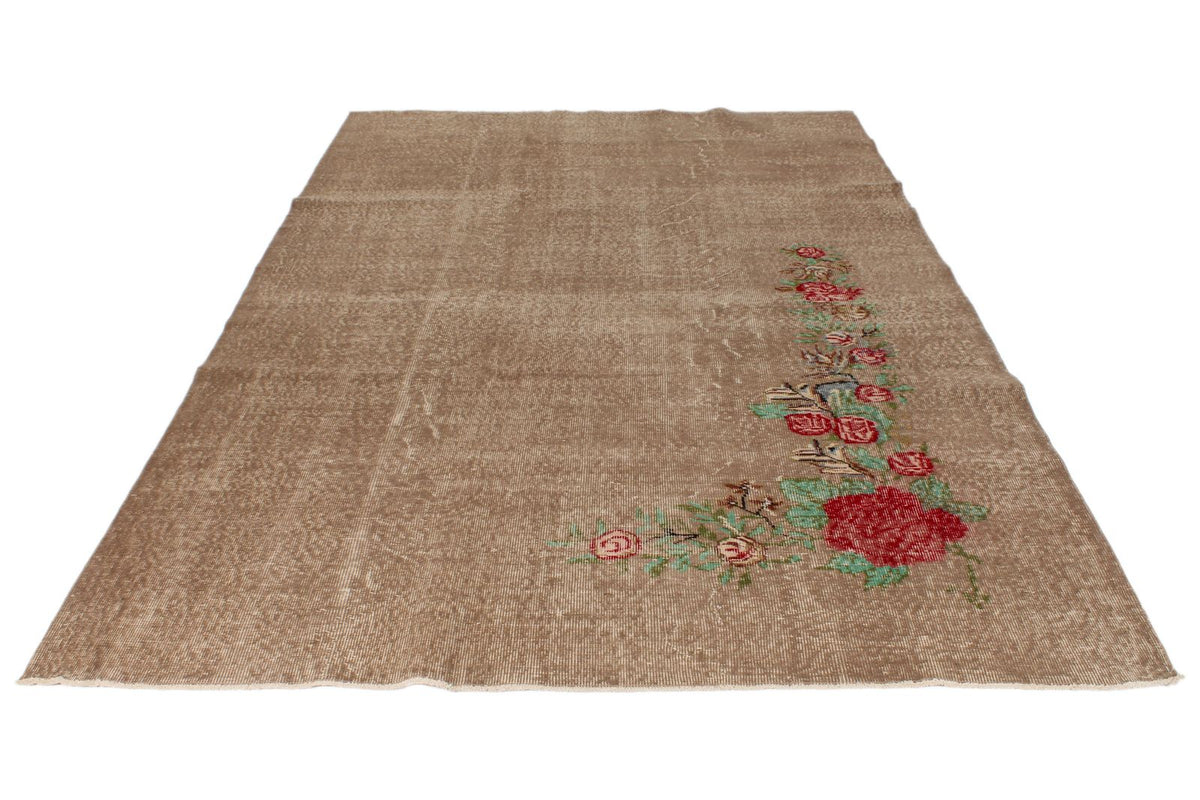 6x10 Light Brown and Red Turkish Anatolian Rug