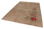 6x10 Light Brown and Red Turkish Anatolian Rug