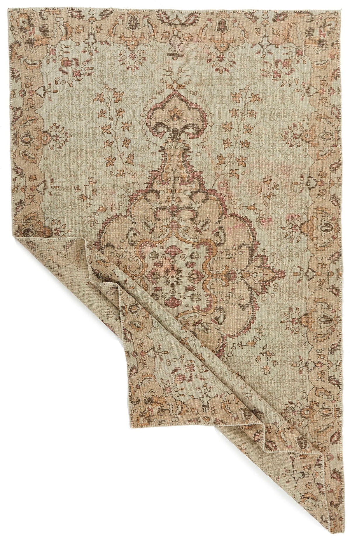 6x10 Light Brown and Brown Turkish Anatolian Rug