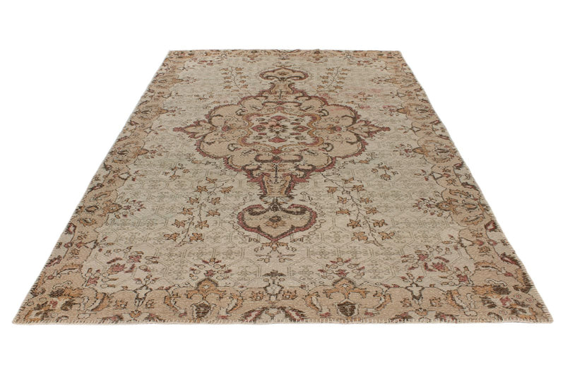 6x10 Light Brown and Brown Turkish Anatolian Rug
