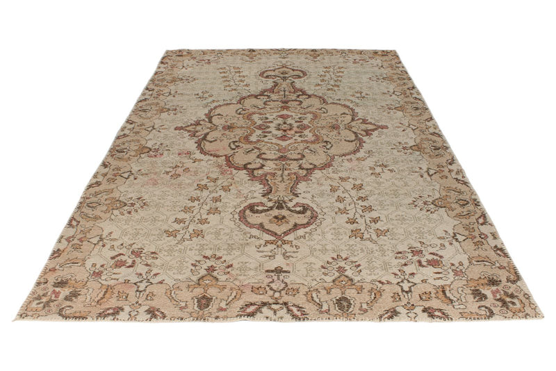6x10 Light Brown and Brown Turkish Anatolian Rug