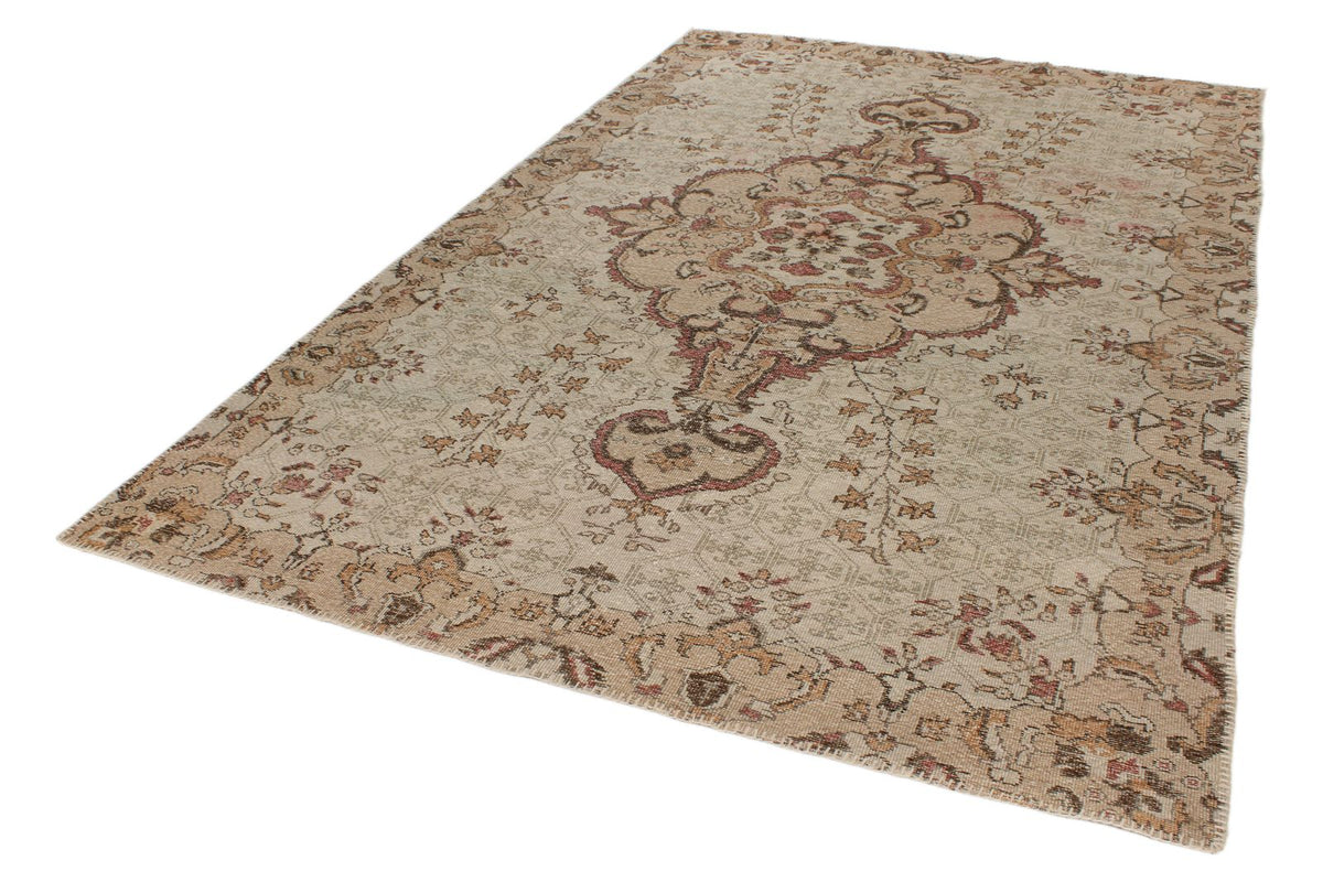 6x10 Light Brown and Brown Turkish Anatolian Rug