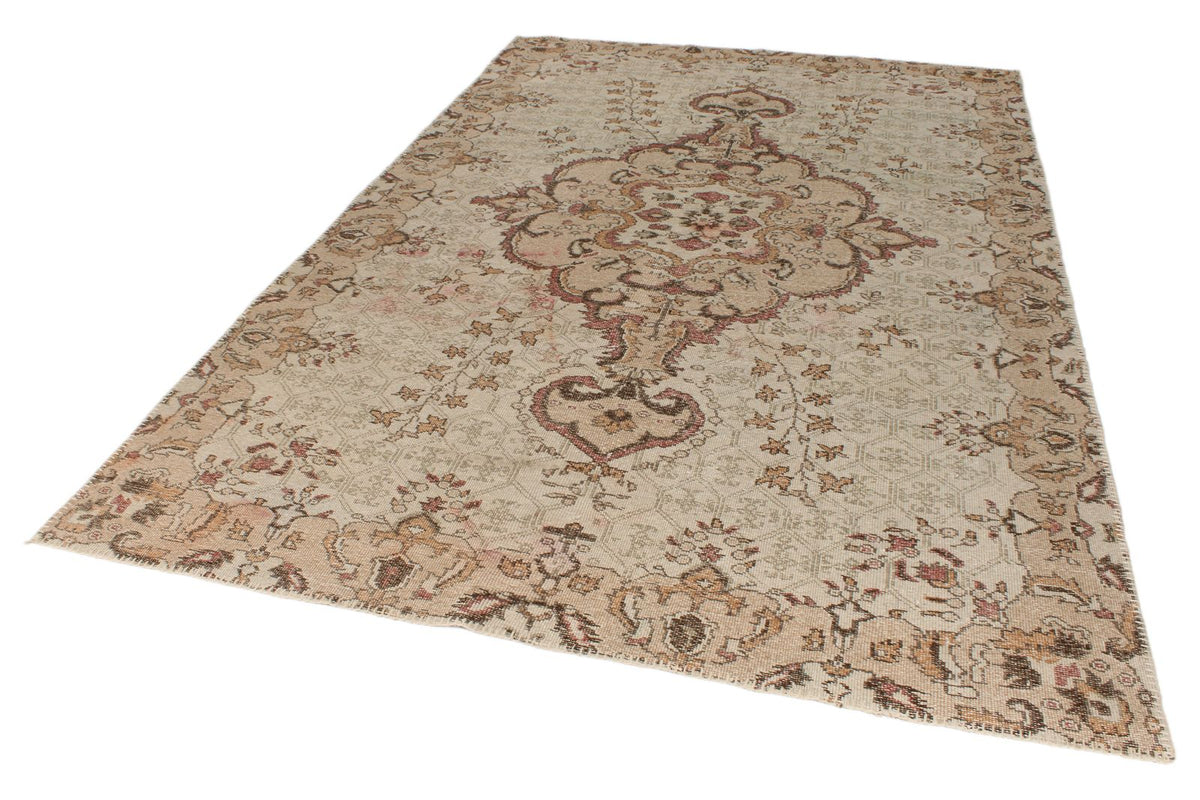 6x10 Light Brown and Brown Turkish Anatolian Rug